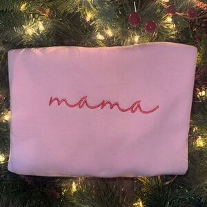 Pink 'Mama' Embroidered Sweatshirt